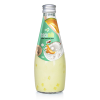 Fournisseur de boissons tendance 2024 : Boisson au lait de coco de qualité supérieure en bouteille de verre de 290 ml avec Nata de Coco et saveur originale