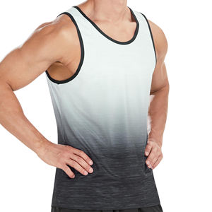 Camiseta sin mangas ligera sin mangas de verano para hombre, ropa informal de gimnasio de poliéster de secado rápido con estampado de estilo muscular transpirable - Product Image 1