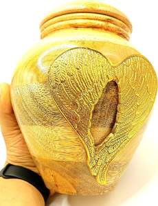 Handmade Wooden Angel Wings <b>Urn</b> <b>for</b> Adult <b>Human</b> <b>Ashes</b> with Velvet Bag Cremation <b>Urns</b> <b>for</b> <b>Ashes</b> Decorative <b>Urns</b>- (Golden Wings) - Product Image 3