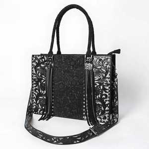 Sac fourre-tout en cuir artisanal occidental pour filles avec fermeture à glissière, style vintage, sac à bandoulière dissimulé - Product Image 4