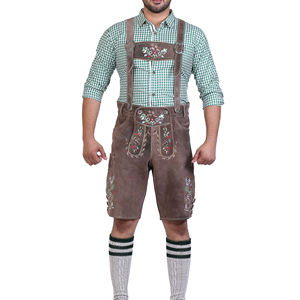 2025 vente chaude Oktoberfest bavarois véritable vache fendue daim court Lederhosen pour hommes traditionnel authentique allemand tenue marron - Product Image 4