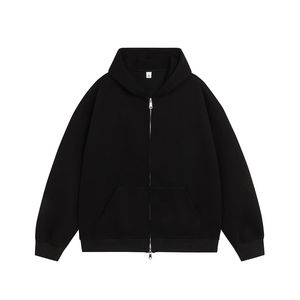 Sudaderas con Capucha y Cremallera para Hombre de Talla Grande, Modernas y Elegantes, 100% Algodón, Diseño Sólido para Invierno - Product Image 2