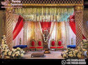 Corona india de estilo abierto para boda, escenario de boda real, Maharaja, escenario de cristal, ceremonia de boda india, decoración de escenario abierto - Product Image 2