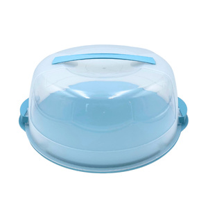 Tondo da 30cm crema di colore azzurro giallo Lime supporto in plastica con coperchio realizzato in Italia eleganti strumenti per torte di Design italiano - Product Image 1