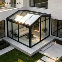 Solarium, véranda, mur de solarium, toit en verre teinté, verre sans cadre résistant aux ouragans, isolé, pour villa, patio, kit complet