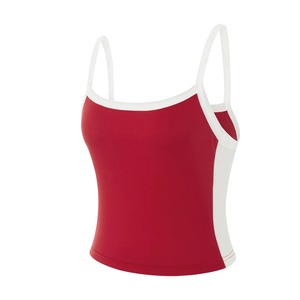 เสื้อครอปแบบลำลองสำหรับผู้หญิงฤดูร้อนเสื้อสายเดี่ยวคอเหลี่ยมทรงสลิมฟิตเสื้อสายเดี่ยวทรงสั้นสีตัดกันไซส์ใหญ่พิเศษ - Product Image 6