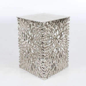 Tabouret d'assise en aluminium pur poli nickel Design simple avec le meilleur tabouret de qualité pour la décoration de la maison - Product Image 3