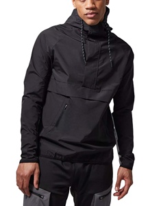 Vestes coupe-vent pour hommes en polyester personnalisées de haute qualité, à demi-zip, tendance - Product Image 1