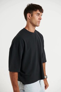 เสื้อยืดสำหรับผู้ชายโอเวอร์ไซส์ทรงครอปพอดีตัวเสื้อผ้าแนวสตรีทสีขาวพิมพ์ลายดิจิตัลสีขาว250gsm ผ้าคอตต้อน100% สไตล์ฮิปฮอป - Product Image 6