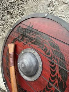 Bouclier de combat Dragon Viking et hache de combat médiévale pour cosplay et décoration intérieure - Product Image 4