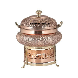 Plato de frotamiento de acero inoxidable, forma redonda, plato de comida de diseñador hecho a mano, calentador de alimentos de diseñador al por mayor de alta calidad - Product Image 5