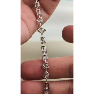 Bracelet de mariage pour femme en diamants de laboratoire 10,50 carats au design moderne et unique, formes multiples, couleur D-E-F, clarté VVSVS, certifié IGI - Product Image 3