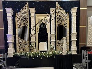 Scène de réception de mariage indienne professionnelle - Ensemble décoratif en fibre de verre, design moderne et luxueux, durable, pour intérieur/extérieur - Product Image 5