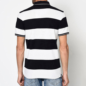 Polo de manga corta a rayas para hombre, estilo casual tejido, diseño de cuello redondo, nuevo diseño transpirable, camisetas polo para hombre - Product Image 2