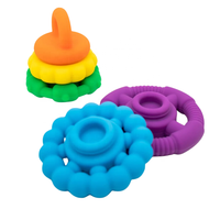 Anneaux empilables en silicone éducatifs Kimkai, arc-en-ciel, Montessori, empilables sensoriels, légers, pour les enfants de 2 à 4 ans