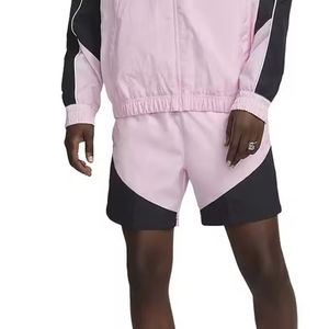 Survêtement coupe-vent à fermeture éclair Vestes et shorts pour hommes Logo personnalisé Coupe-vent en nylon Ensemble court deux pièces pour hommes - Product Image 4