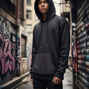 Sudaderas con capucha lisas de Hip Hop de lujo para hombre, Sudadera con capucha de algodón 100% en blanco, ropa de calle, sudaderas con capucha de algodón pesado de gran tamaño para hombre - Product Image 2