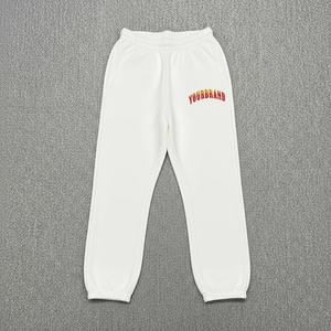 Pantalones de chándal anchos y holgados con bordado de chenilla personalizado OEM, estilo vintage con lavado ácido y corte acampanado para hombre - Product Image 1