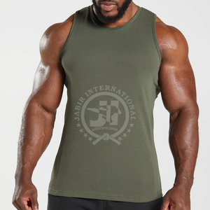 Débardeurs de sport sans manches pour hommes 100% coton avec poche maillots de sport Gym Fitness Muscleman Stringer gilet débardeur homme personnalisé - Product Image 1