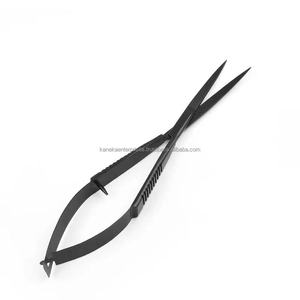 Tijeras de resorte negras superventas para depilación de cejas con bordado, tijeras de resorte para hilo y extensión de pestañas, tijeras de resorte para manicura - Product Image 1