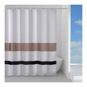 LIVING Cortina de ducha de tela blanca, marrón y negra TTE 1323 1830 Gedy (180x200cm) - Product Image 1