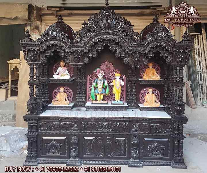 Traditional Large Home Temple in Teak Wood Teak Wood Hindu Temple/Pooja Mandir for Home Indian Hand Made Pooja Ghar/Mandir