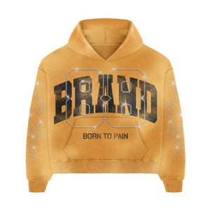 ชุดสเวตเตอร์มีฮู้ดและกางเกงขาบานสำหรับผู้ชายชุดเสื้อสเวตเตอร์แขนระบายพิมพ์ลายกรดซักด้วยพลอยเทียม - Product Image 2