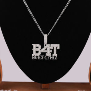 Colgante Personalizado con Letras B4T, Estilo Hip Hop, con Diamantes de Moissanita, Plata de Ley 925, Diseño Moderno - Product Image 3