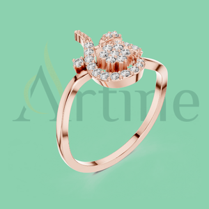 Élégante bague en argent 18 carats avec diamant CZ pour bijoux de fête - Product Image 1