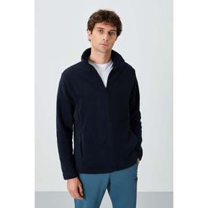 Sweat-shirt en polaire bleu marine coupe standard pour homme Air Jones - Pull chaud en polyester pour un usage décontracté et la superposition - Product Image 4
