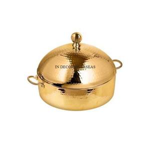 Guisos creativos modernos de forma redonda chapados en oro de alta calidad con textura martillada de metal de alta calidad - Product Image 1