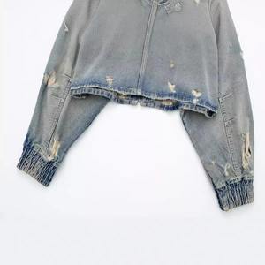 2024 automne nouveau produit mode décontracté vêtements pour femmes Simple et polyvalent court Denim veste manteau haut - Product Image 3