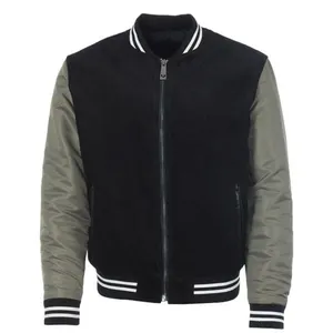 แจ็กเก็ตเลตเตอร์แมนแบบพรีเมี่ยมแจ็คเก็ตทีมเบสบอลมหาวิทยาลัยแจ็กเก็ตมีแขนเสื้อหนังแท้สำหรับผู้ชาย - Product Image 1