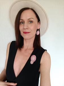 Pendientes de cuentas bohemias con flecos en cascada Andy de diseño turquesa, regalo de joyería único - Product Image 4