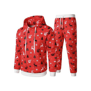 Vente à Chaud Ensemble de Survêtements d'Hiver en Coton et Nylon pour Hommes Entièrement Personnalisable Design de Noël OEM Survêtement de Noël - Product Image 4