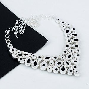 สร้อยคอพลอยโอนิกซ์สีดำสำหรับผู้หญิงสร้อยคออัญมณีหลากสีทำจากเงินสเตอร์ลิง925 - Product Image 4