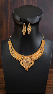 Nuevo estilo collar pendientes conjunto con 22K chapado en oro Premium diseñado mujeres usan collar pendientes conjunto joyería - Product Image 3