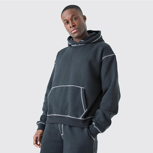 Vente en gros d'usine OEM – Nouveaux sweats à capuche unisexes streetwear 400 g/m² pour homme, chauds et confortables pour l'automne, avec logo personnalisé sur le devant - Product Image 5
