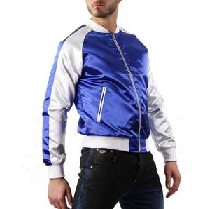 Nuevo diseño de cremallera de invierno 100% de nailon, chaqueta Bomber de tamaño personalizado para hombre, chaqueta Bomber de satén sólido grueso de poliéster de alta calidad - Product Image 3