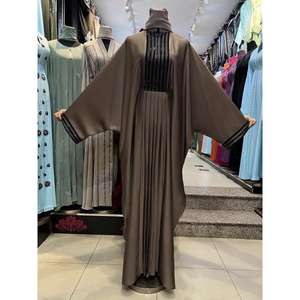 Venta al por mayor: Abaya clásica vintage hecha a mano por diseñadores de moda Meera para mujer, con cuentas, de longitud completa, ropa modesta, Nida premium antipilling. - Product Image 6