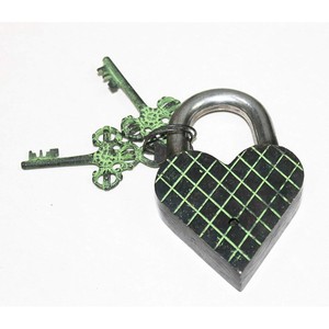 Haute qualité magnifiquement fleur gravé en laiton porte en forme de coeur cadenas serrures de sécurité avec 2 clés serrures de porte entièrement fonctionnelles - Product Image 3