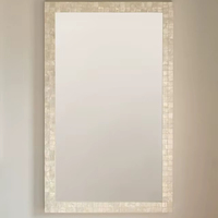 Miroir mural moderne de qualité supérieure, écologique, fait main, avec cadre en argent et incrustation de nacre, pour la décoration de la maison, du bureau ou de mariage, meilleur prix