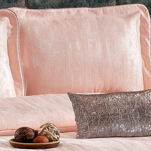 Guzide Riva Salmon Pink 4-Piece Customized Classic Luxury Home <b>Bedspread</b> <b>Set</b> 100% Chenille Organic Woven Striped Washable Ant - Product Image 3