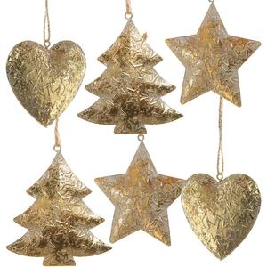 Adorno decorativo de Navidad colgante de Metal de Color dorado para decoración festiva de árbol de vacaciones y pieza de regalo de decoración del hogar - Product Image 1