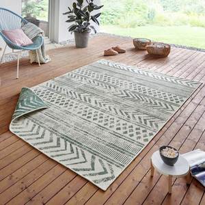 Indoor-<b>Outdoor</b> Reversible Geometric Green <b>Rug</b> by Netline Home Tufted Polypropylene Door Mat - Product Image 4