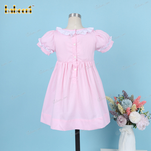 ชุดเสื้อคลุมสำหรับเด็ก3D สีชมพูล้วนพร้อมแถบสีขาว100% ผ้าฝ้ายเป็นมิตรกับสิ่งแวดล้อมขายส่งในสต็อก BB3232เวียดนาม - Product Image 5