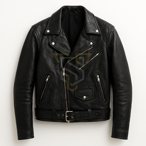 Blouson de motard en cuir de haute qualité pour homme, nouvelle arrivée, cuir véritable, fermeture éclair debout, respirant, polyester, hiver - Product Image 4