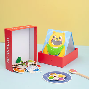 Juego de alimentación de simulación Montessori, cuentas de Clip educativas de madera para niños, coordinación mano-ojo, habilidades motoras finas, juguetes para niños - Product Image 2