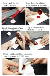 Metal <b>Wax</b> Spoon with Wooden Handle for <b>Sealing</b> Stamp Tool Office Use in Best Price - Product Image 4