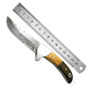 Couteaux de chasse multifonctionnels légers en acier Damas personnalisables, de qualité industrielle, avec manche en bois – Produit exclusif du fabricant leader - Product Image 1
